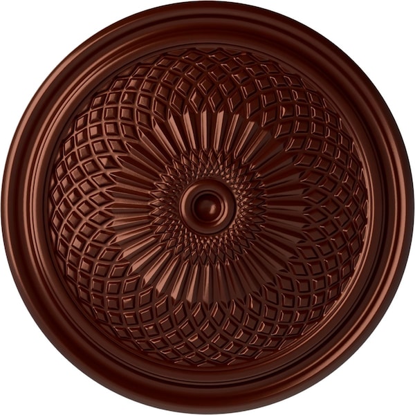 Ekena Millwork Trinity Ceiling Medallion (Fits Canopies up to 3"), Hand-Painted Antique Copper, 22"OD x 1 3/4"P CM22TNACS - main